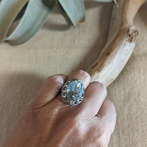 Aquamarine Sterling Silver Ring